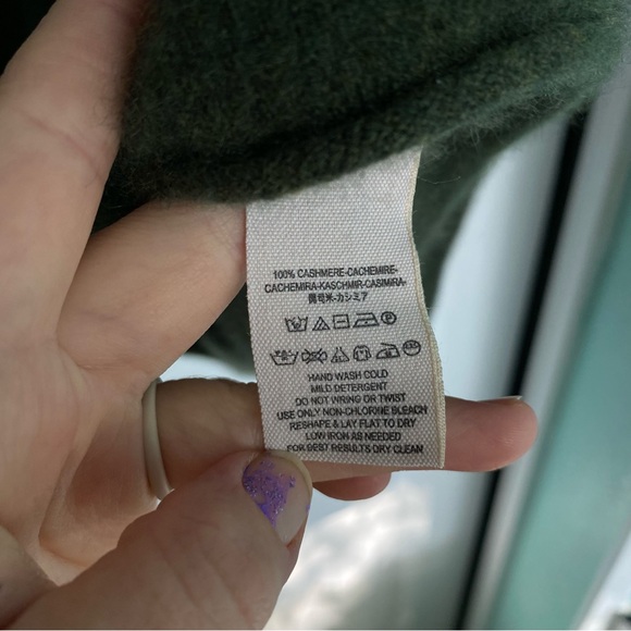 Free People 100% Cashmere Forest Green Women’s S Turtleneck Sweater - Picture 5 of 5